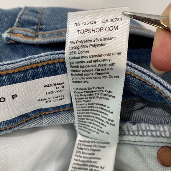 Topshop Jamie High Waisted Skinny Ripped Hem Jeans Size 2 - Picture 11 of 16